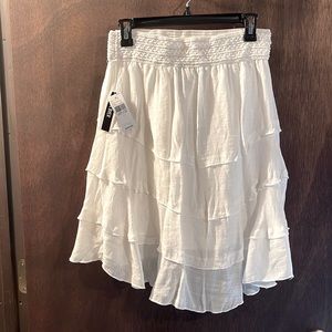 Gauzy textured ivory skirt